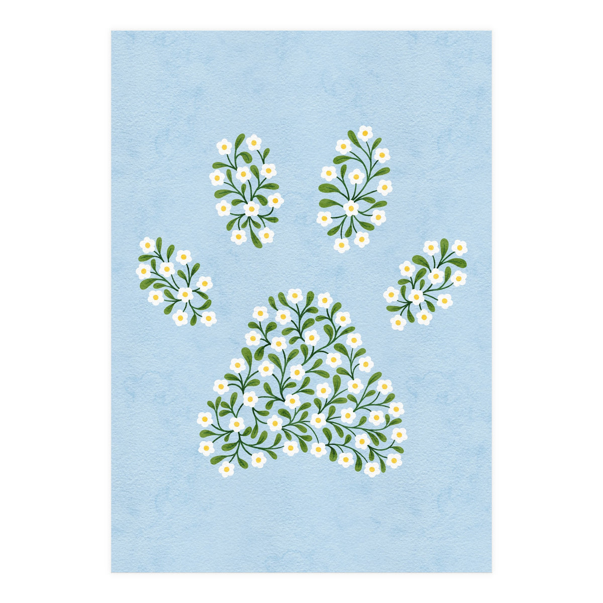 Floral Paw Print (Print Only)