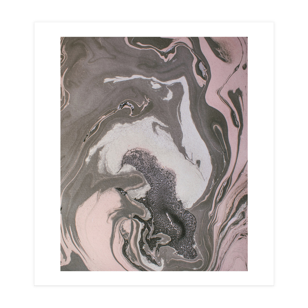 Pink and gray marbled paper  (Print Only)