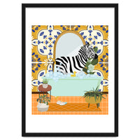 Zebra Bathing in Moroccan Style Bathroom