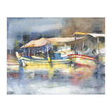 Yachts in the port. Watercolor art (Print Only) thumbnail