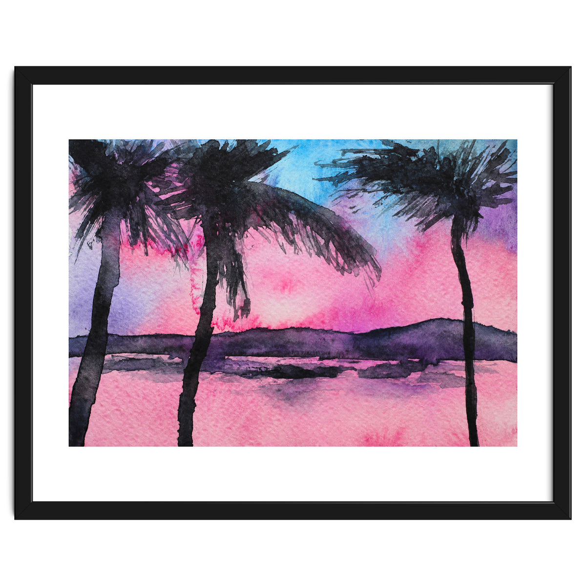 Tropical sunset || watercolor