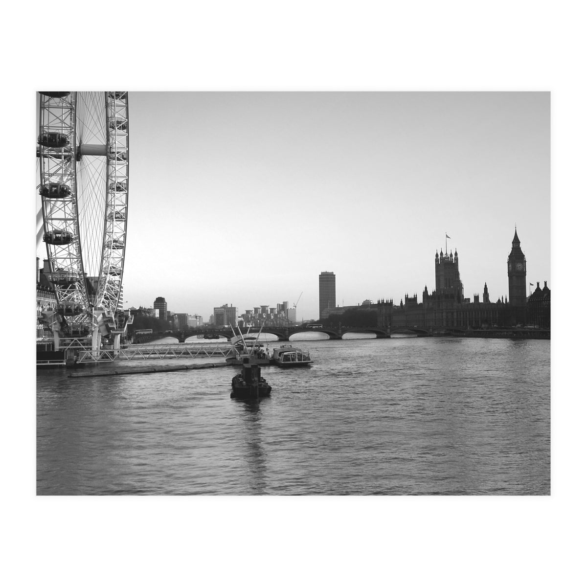 London River Thames, Big Ben House of Parliament  (Print Only)