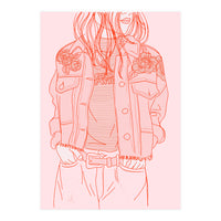 Pink Jeans Jacket  (Print Only)
