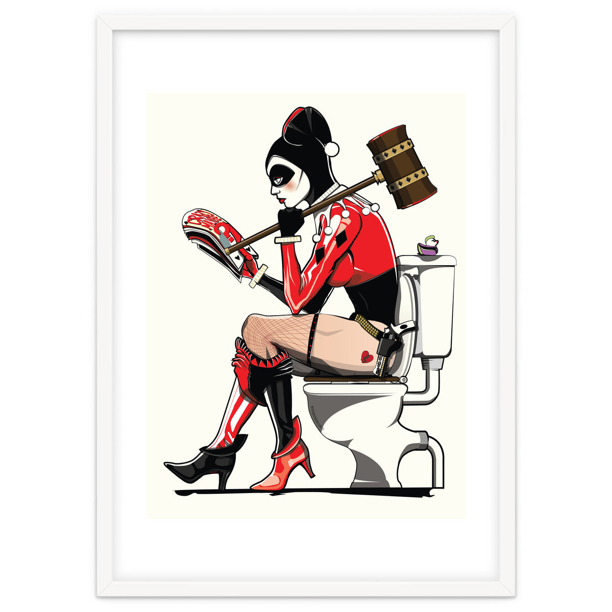 Harley Quinn on the Toilet, funny Bathroom Humour