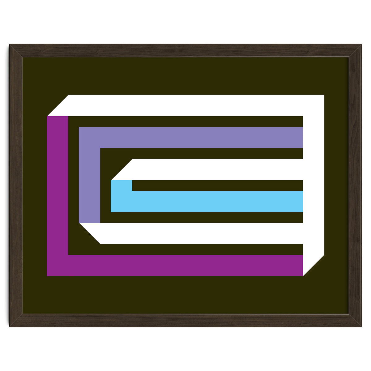 Geometric Shapes No. 35 -  brown, blue & lilac