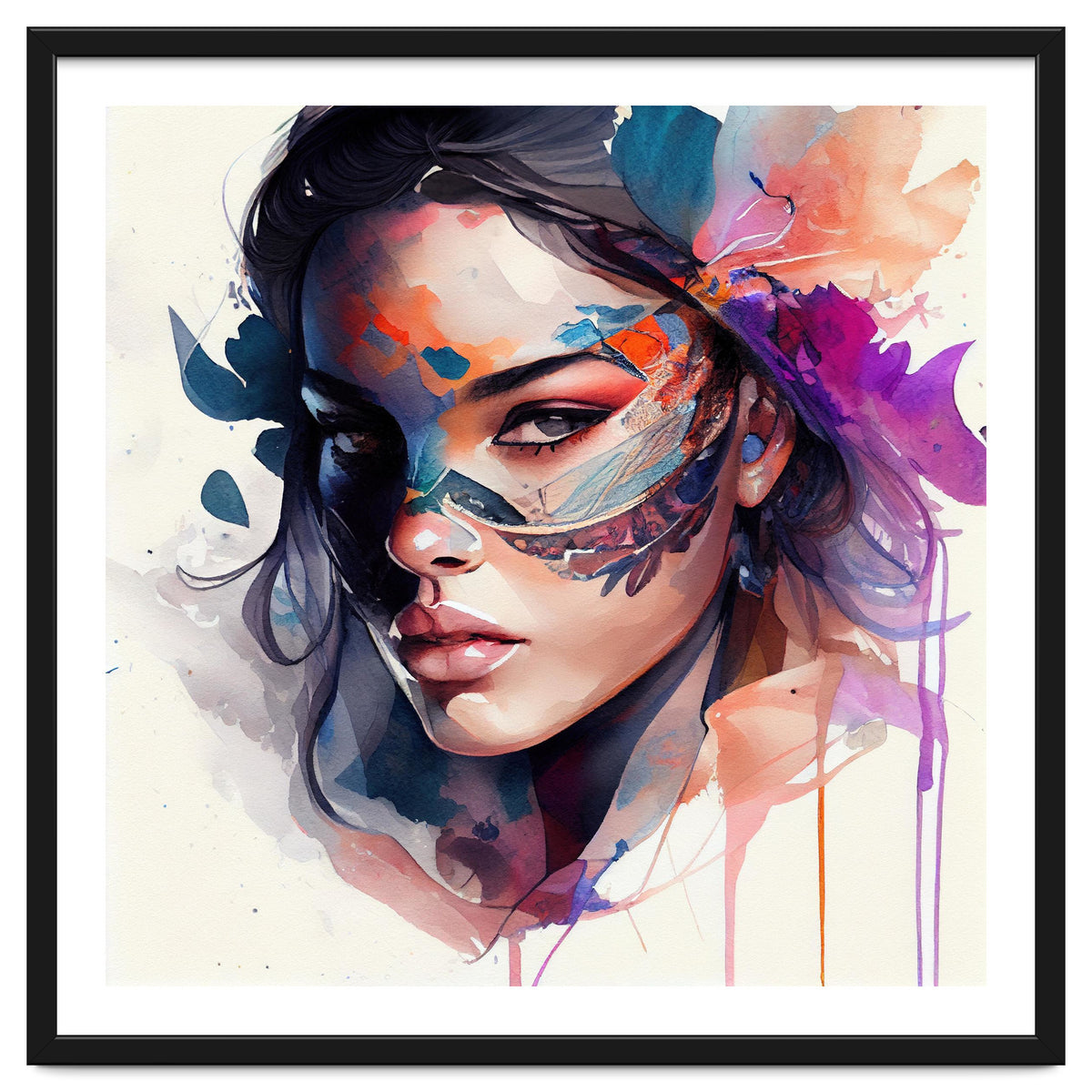 Watercolor Carnival Woman #8