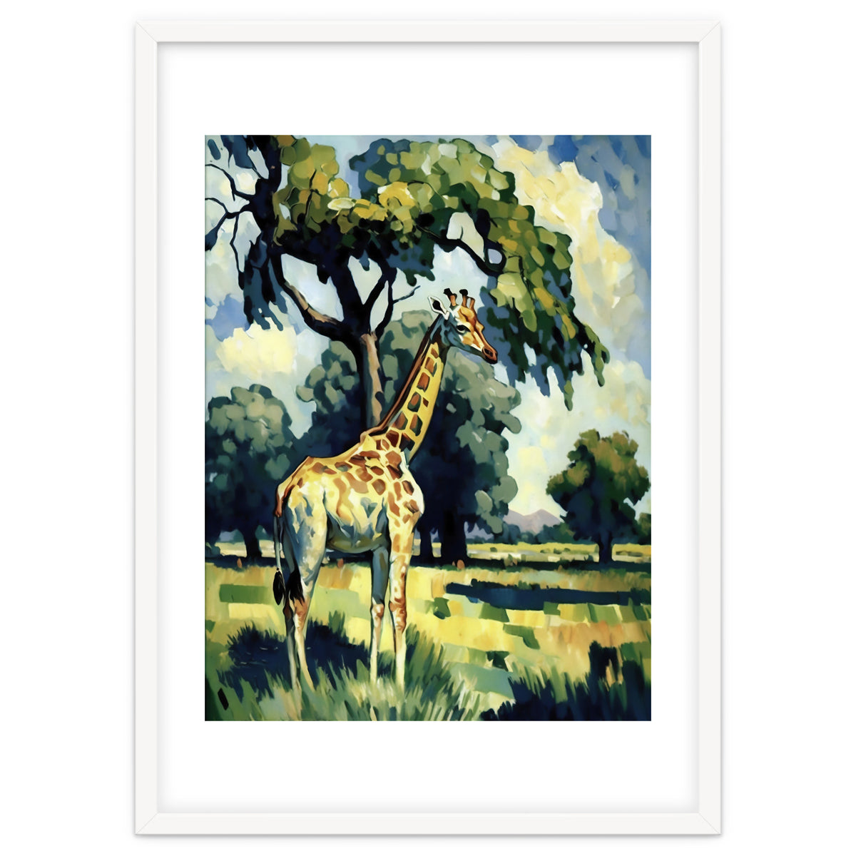 Giraffe Impressionist Painting