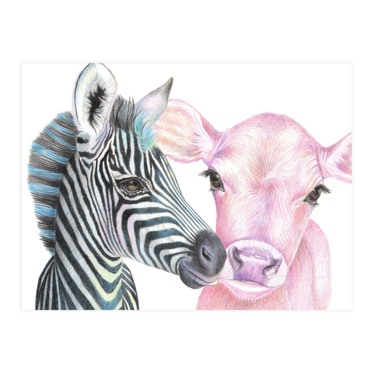 Zebra and Cow (Print Only)