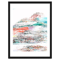 The Snow Mountain, Abstract Nature Digital Painting, Scandinavian Landscape Winter Travel