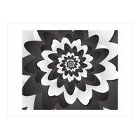 Mono Chrome Flower Spiral Pattern (Print Only)