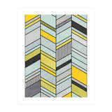 Colorful Concrete Chevron Pattern - Yellow, Blue, Grey (Print Only) thumbnail