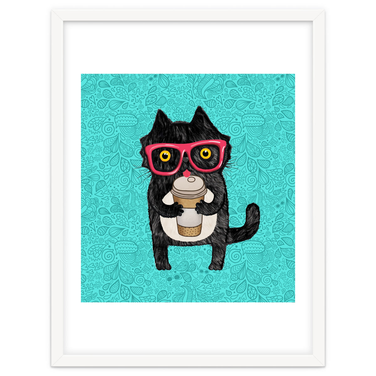 Cute Coffee cat and doodles