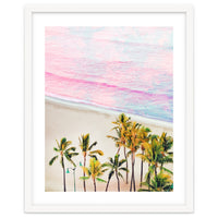 Pink Ocean | Dreamy Scenic Tropical Beach Travel | Blush Nature Sea Beach Coconut Trees