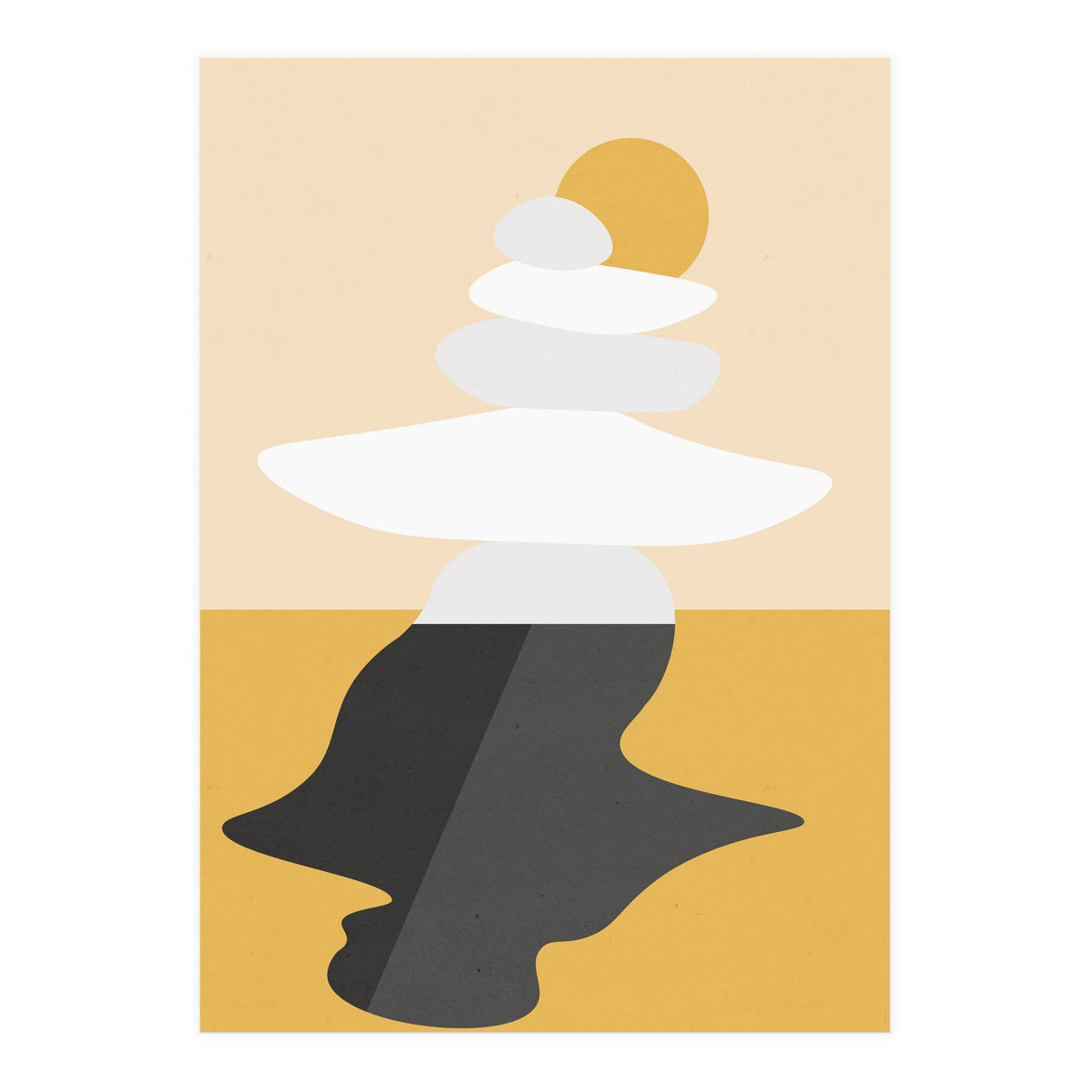 Abstract Cairn - Golden Desert (Print Only)