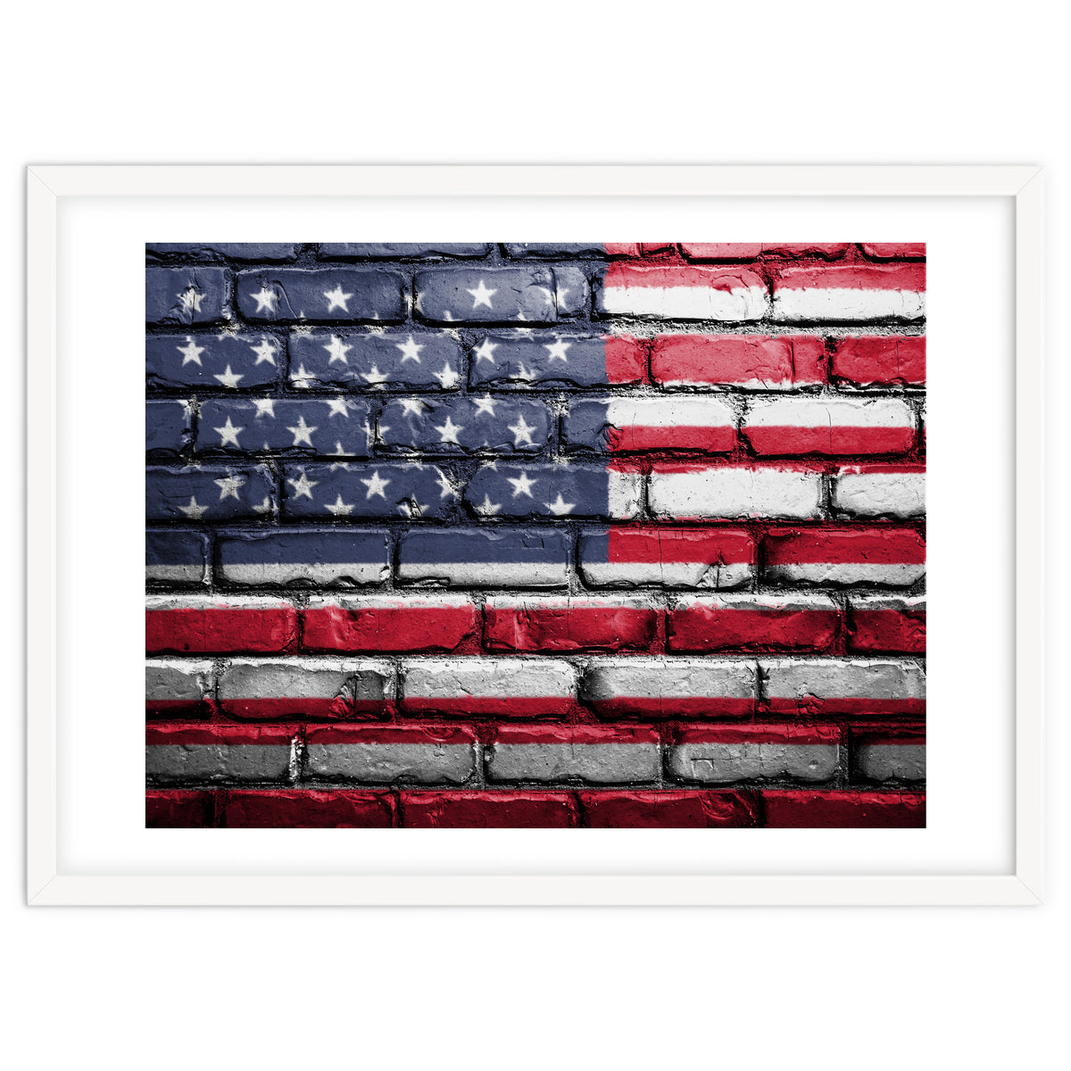 Wall painted US flag