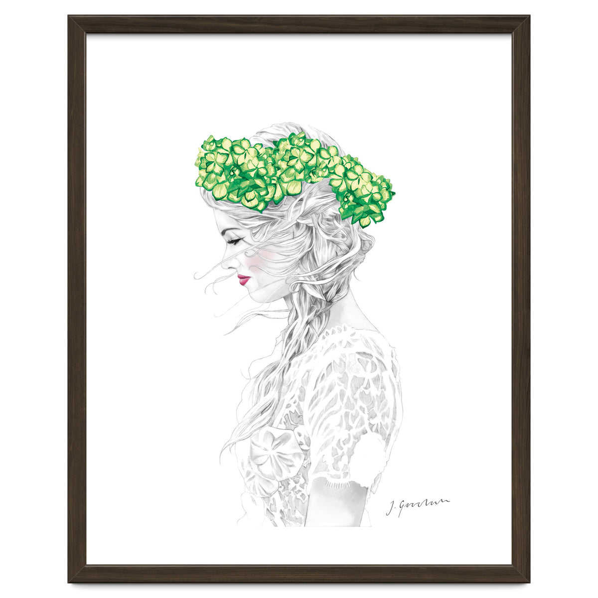 Green Hydrangea Girl