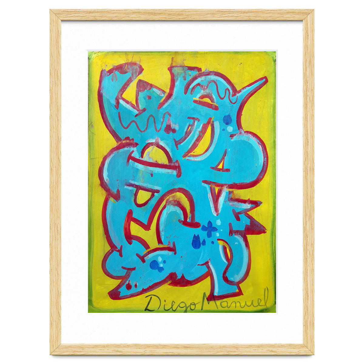 Forma Celeste Sobre Amarillo 3