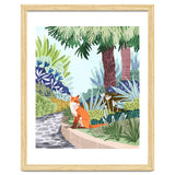 Fox in The Garden | Animals Wildlife Botanical Nature Painting | Boho Colorful Jungle Illustration thumbnail