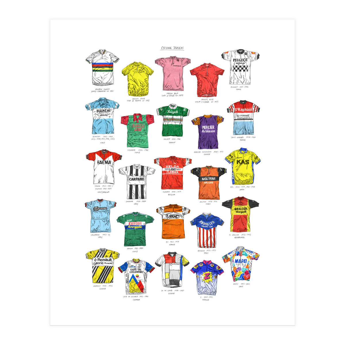 Cycling Jerseys (Print Only)