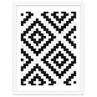 Urban Tribal Pattern No.18 - Aztec - Black and White Concrete