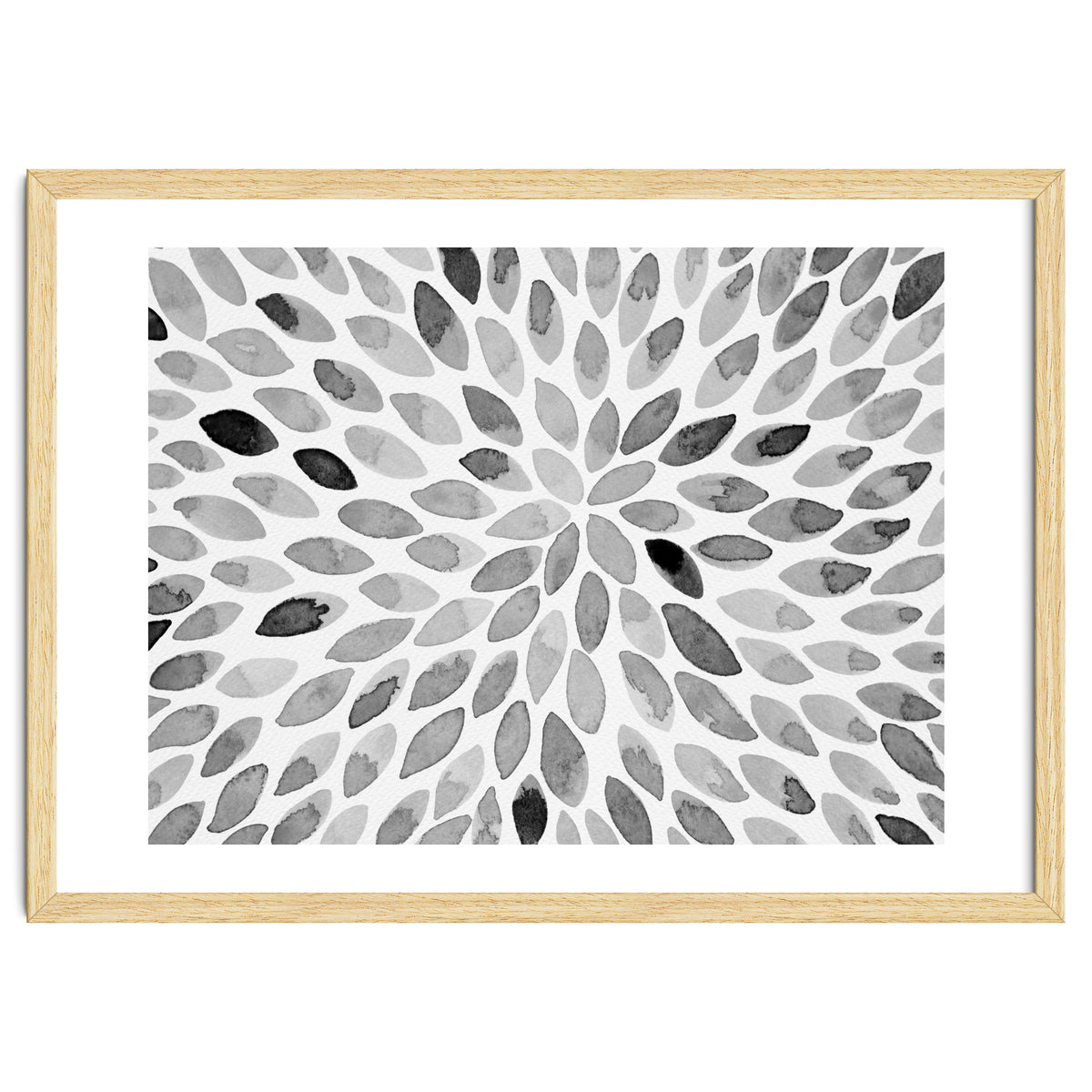 Watercolor Burst Black