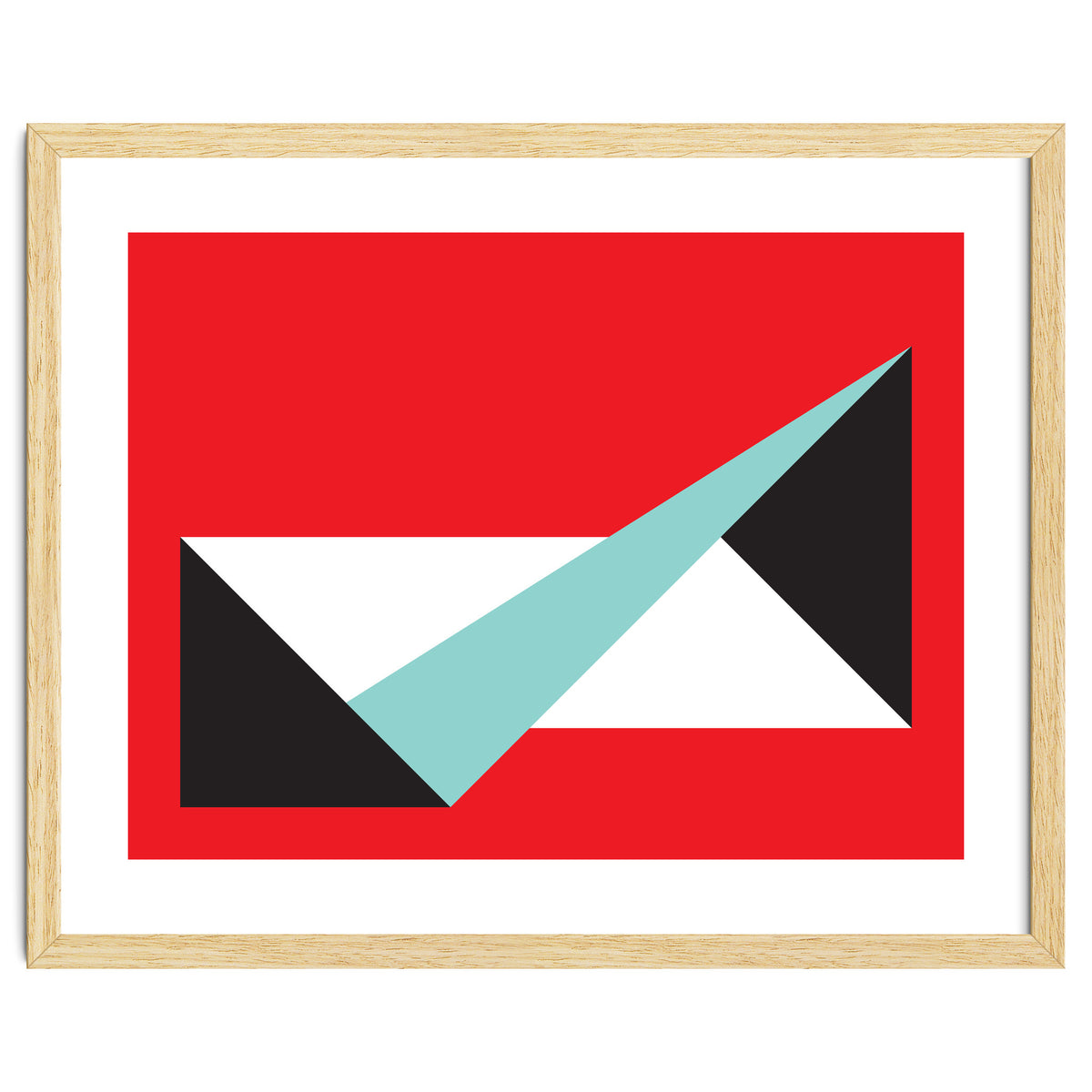 Geometric Shapes No. 49 -  teal, black & red