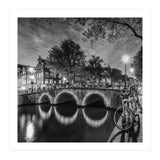 AMSTERDAM Idyllic nightscape from Keizersgracht | Monochrome (Print Only) thumbnail