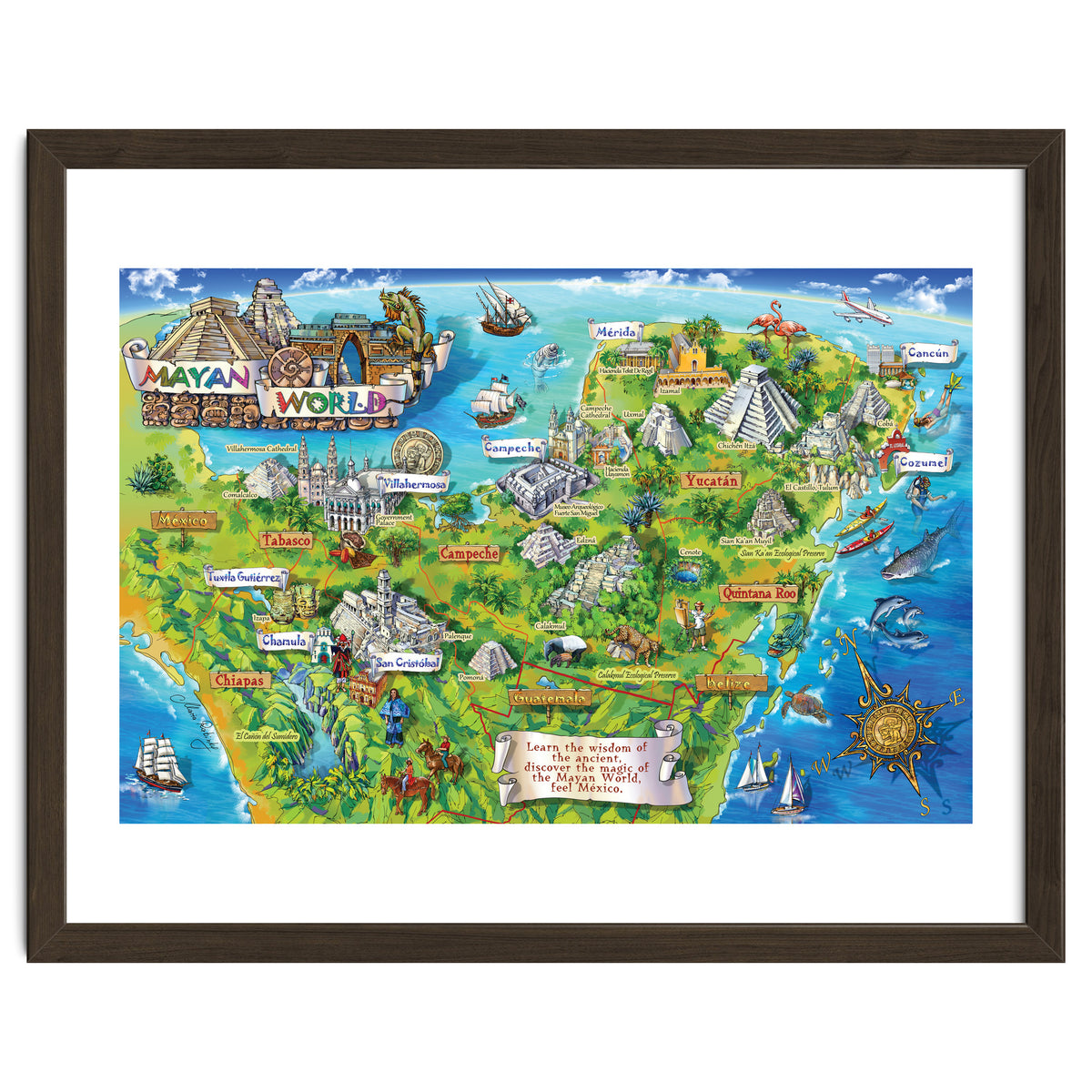 Yucatan Map Illustration