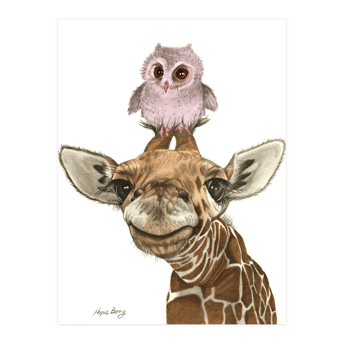 Giraffe and Owl (Print Only)
