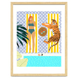 How To Vacay With Your Tiger, Human Animal Connection Illustration, Tropical Travel Morocco Painting thumbnail