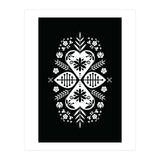 Scandinavian Folk Pattern Monochrome 01  (Print Only) thumbnail