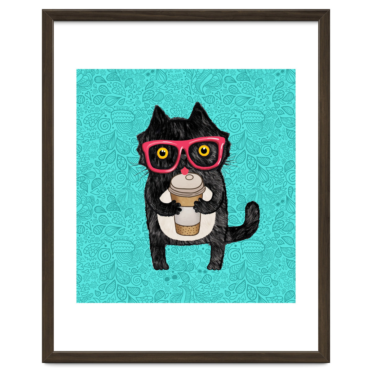 Cute Coffee cat and doodles