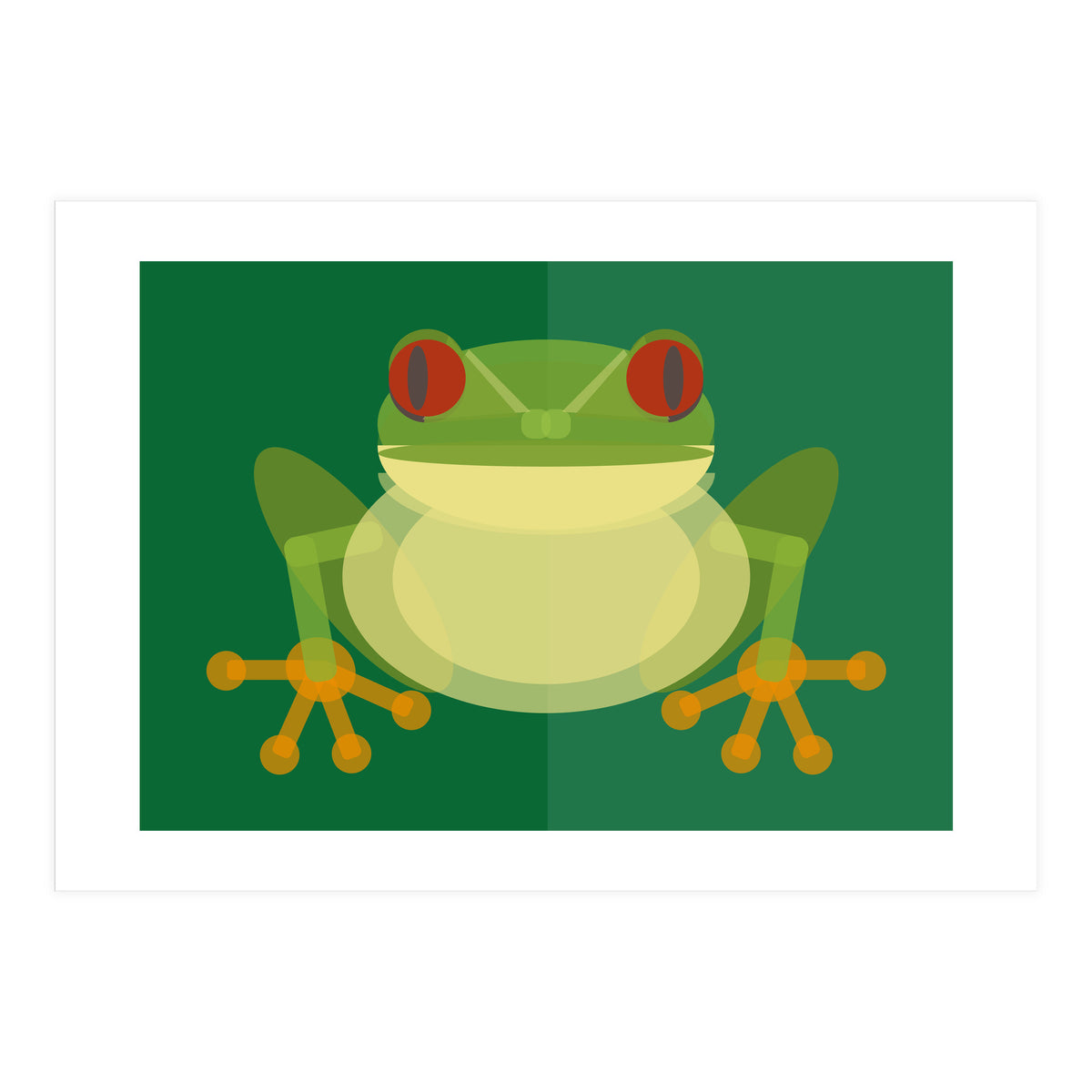 Mid Century Geometric Tree Frog (Print Only)