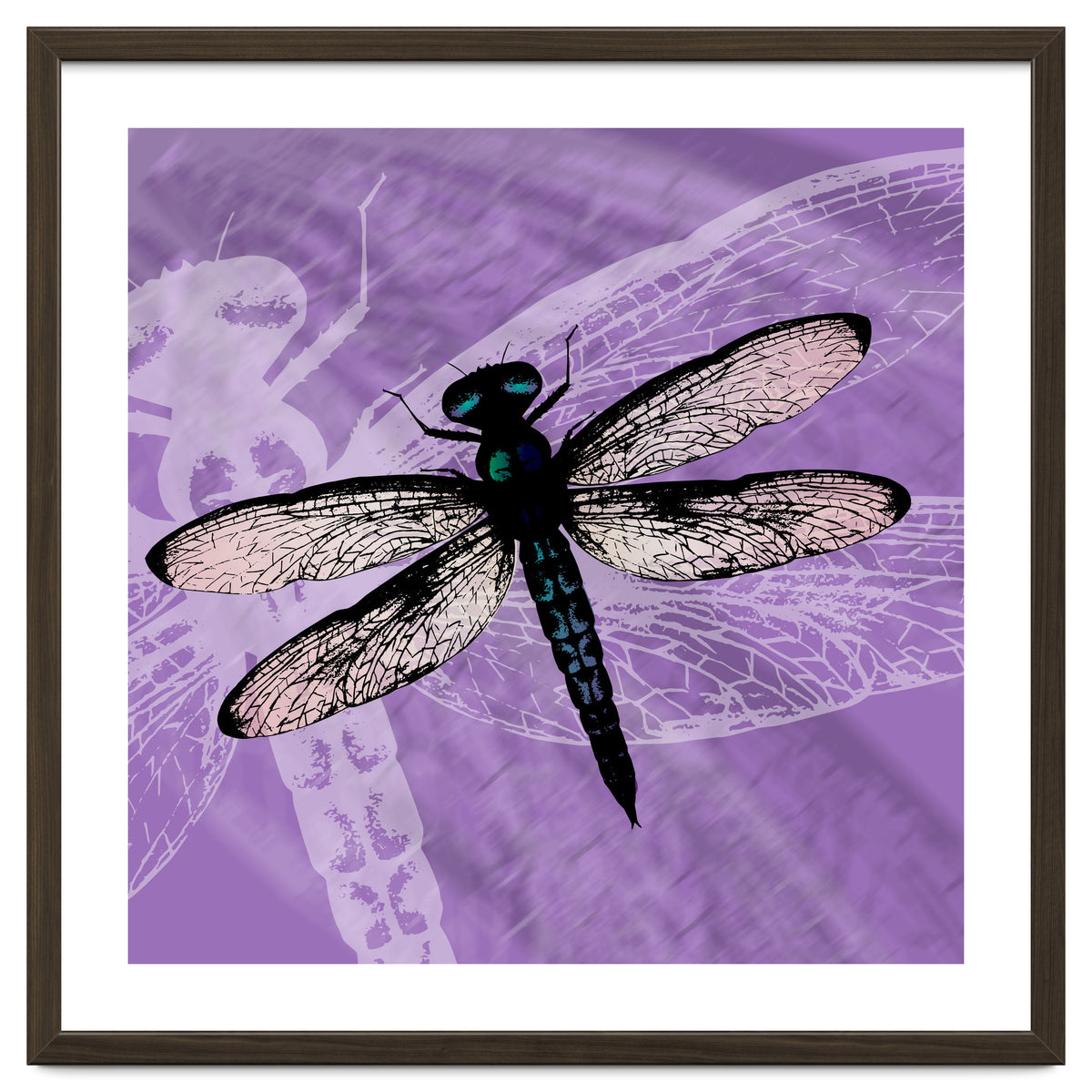 Blue dragonfly vector