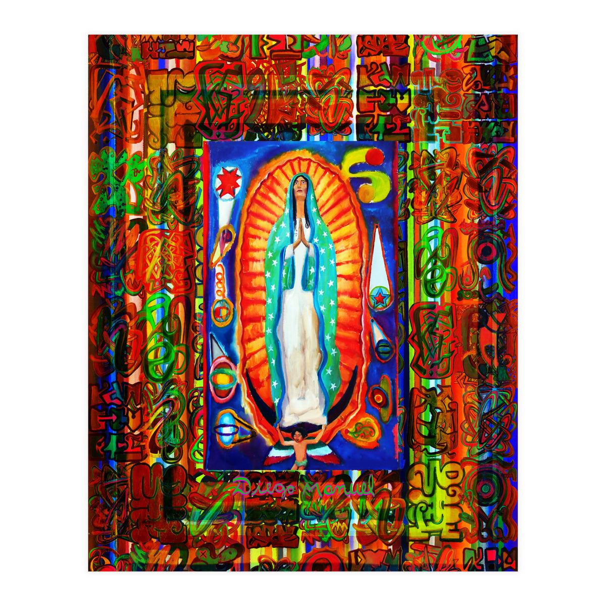 Graffiti Digital 2022 343 and Virgin of Guadalupe (Print Only)
