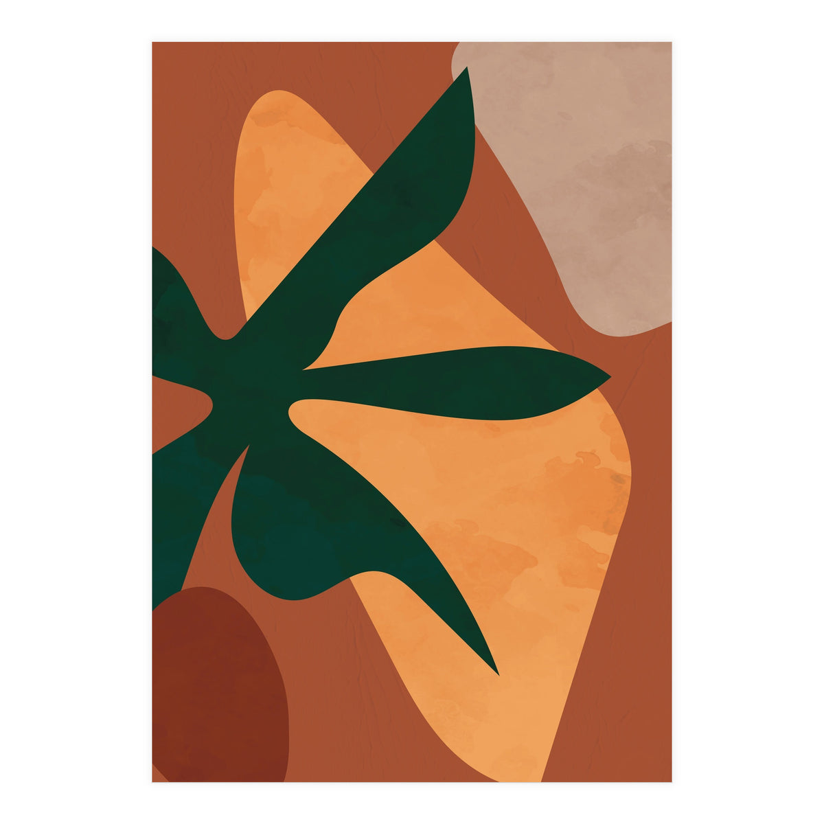 Abstract Bohemian Terracotta Plant (Print Only)