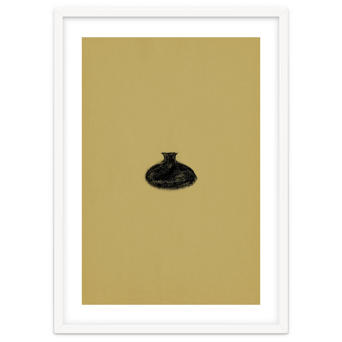 Olive green and black vase