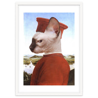 Portrait of a Sphynx Cat as Federico da Montefeltro
