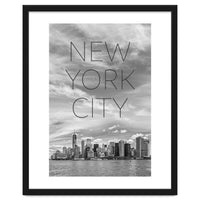 NYC Lower Manhattan & Hudson River | Text & Skyline