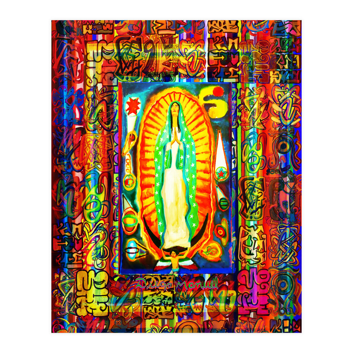Graffiti Digital 2022 336 and Virgin of Guadalupe (Print Only)