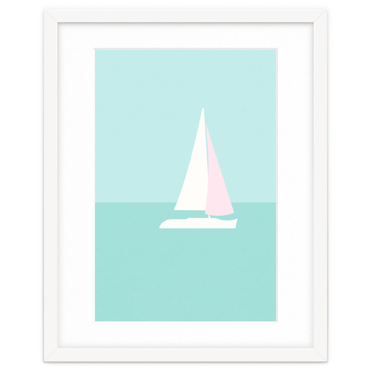 Minimal Sailboat - Turquoise Coast