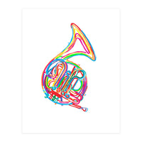 Watercolor French Horn (Print Only)