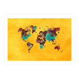 world map yellow art (Print Only) thumbnail