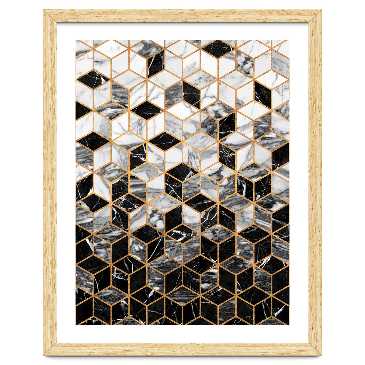 Marble Cubes - Black and White