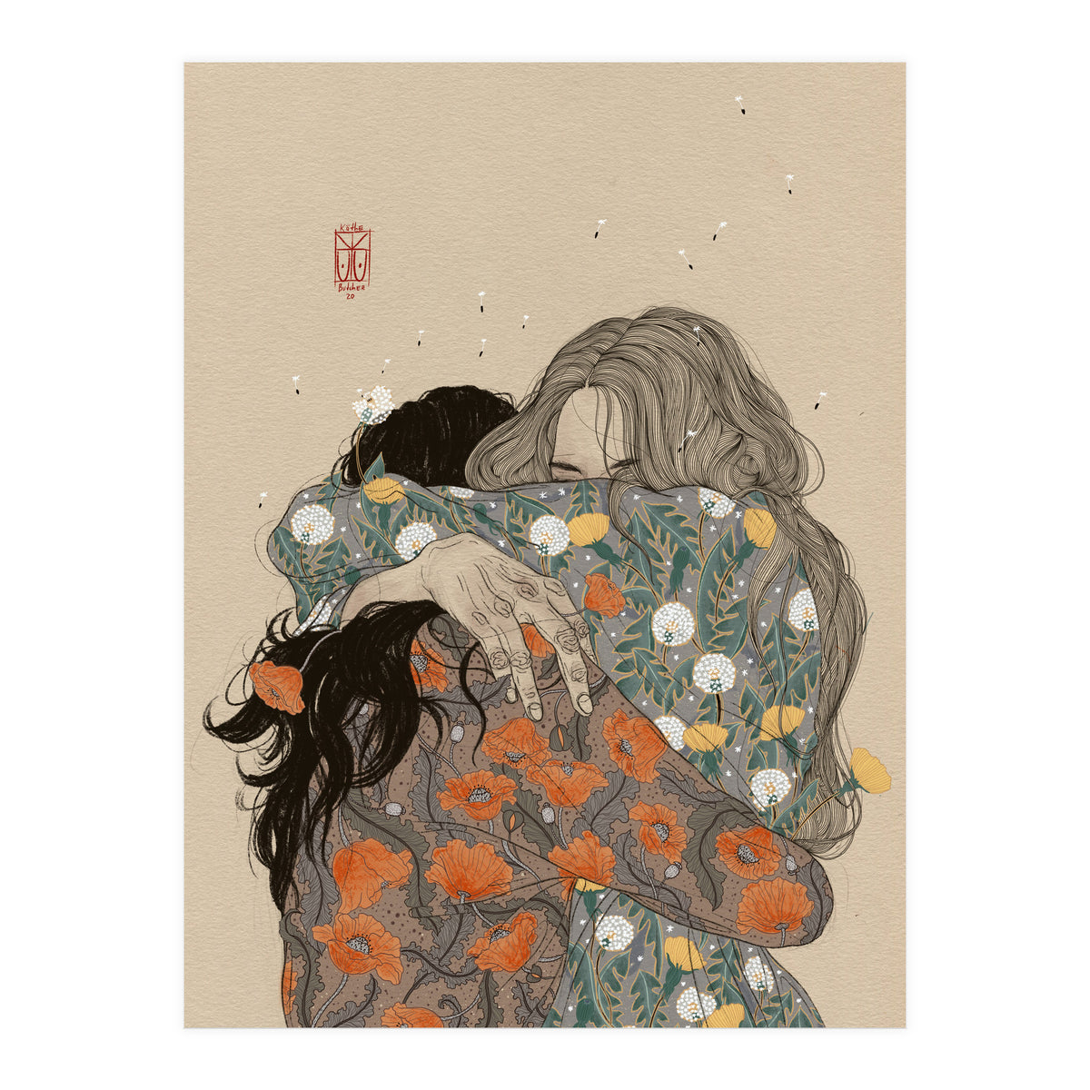 A hug in the garden (Print Only)