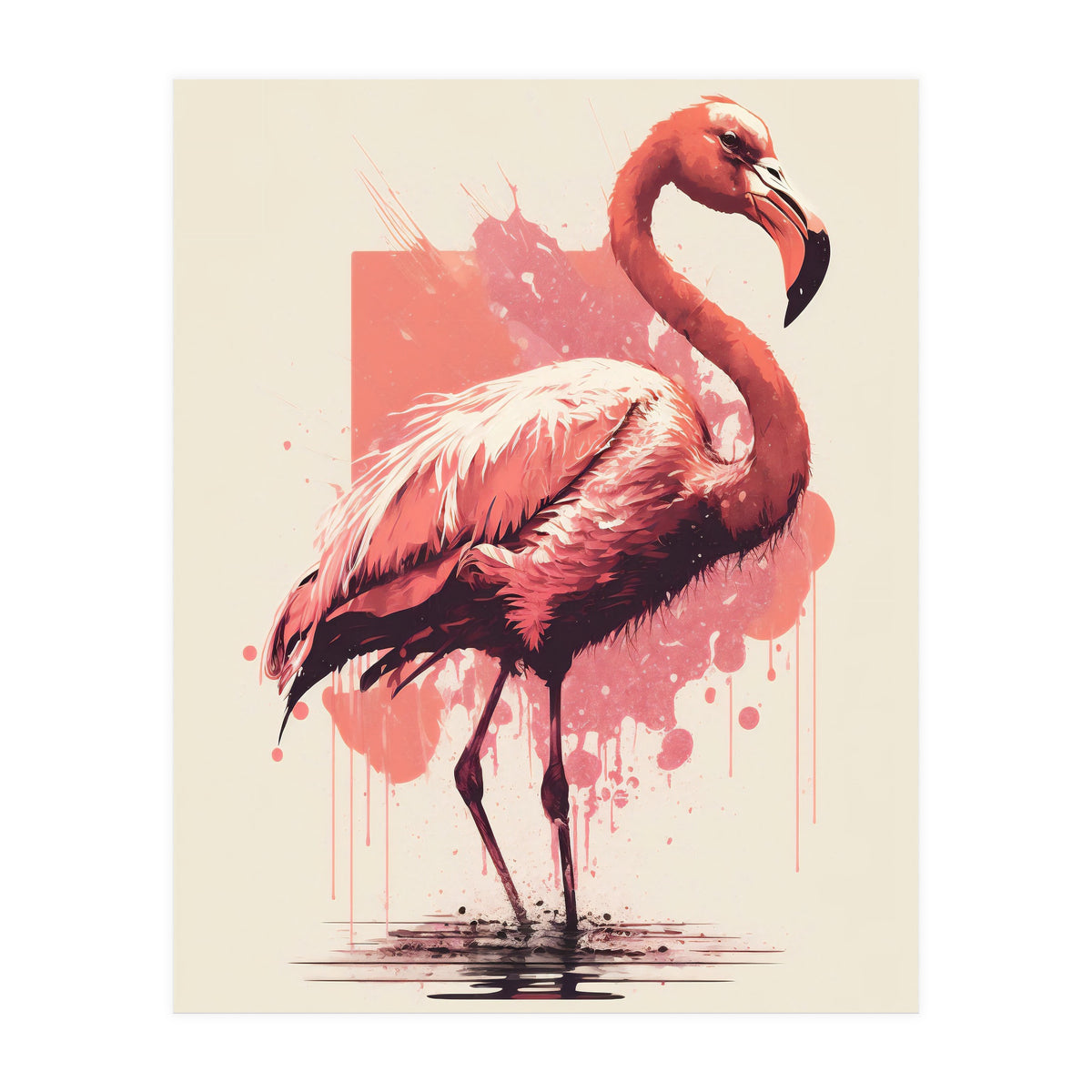 Flamingo Painting (Print Only)