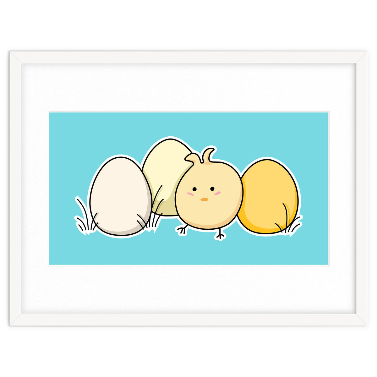 Kawaii Cute Chick And Eggs