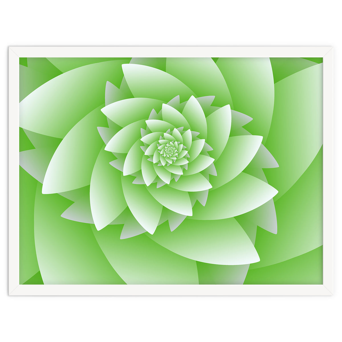 Abstract Green Floral Optical Illusions Art