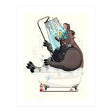Hippopotamus in the Bath, Funny Bathroom Humour (Print Only) thumbnail