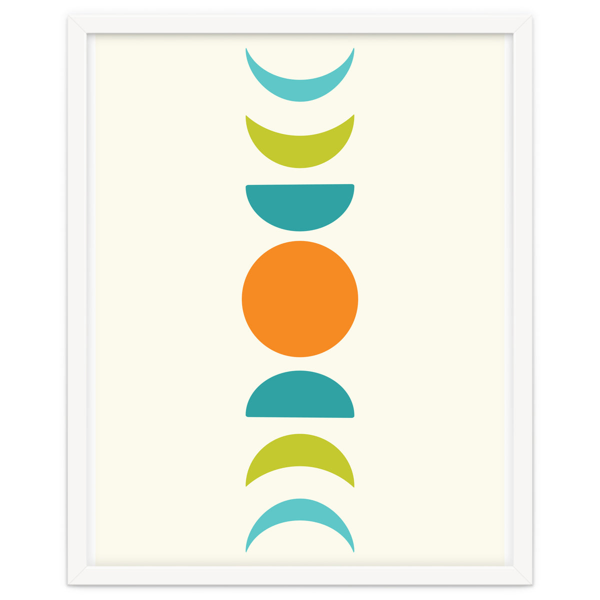 Abstract Moons Teal and Orange